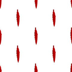 Seamless pattern with red christmas spiral toys on white background. Holiday christmas swirl toy for fir tree. Vector illustration for design, web, wrapping paper, fabri