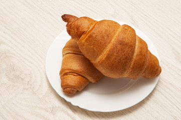 Croissants on a plate