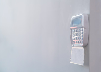 Alarm system of an apartment, house of business office. Surveillance and protection console