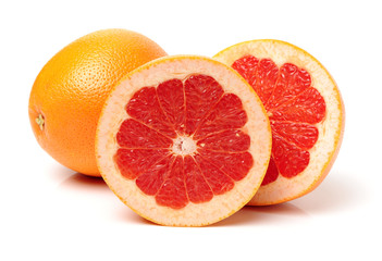 grapefruits over white background