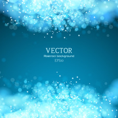 Lights on blue background bokeh effect.