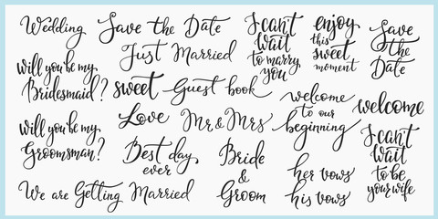 Wedding Lettering photography overlay set