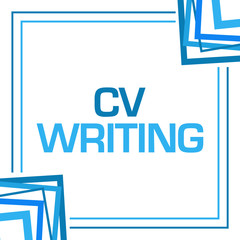 CV Writing Blue Random Borders Square 