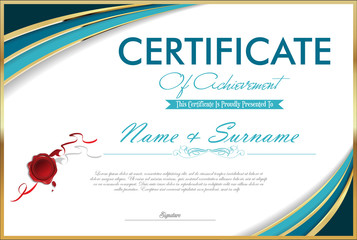 Certificate or diploma retro template 