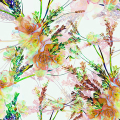 Flower bouquet seamless pattern