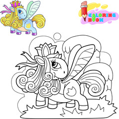 cartoon cute little pony princess funny illustration