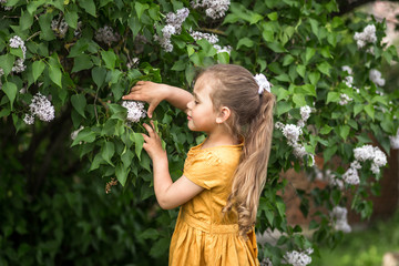  portrait of a beautiful girl with a bouquet of forget-me-nots