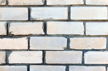 Brick wall. White brick background for your projects. Close up