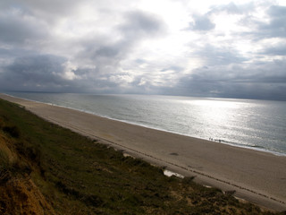 view along the red cliff between Kampen and Wenningstedt on the island Sylt