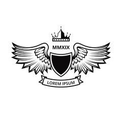 SHIELD DESIGN WITH WINGS