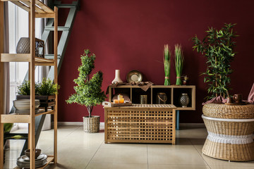 Stylish interior of living room