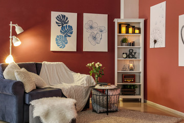 Stylish interior of living room