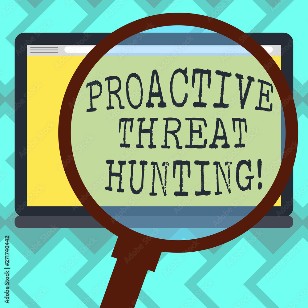 Poster text sign showing proactive threat hunting. conceptual photo focused and iterative approach to searc