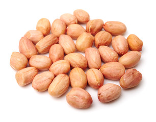 Peanuts on white background