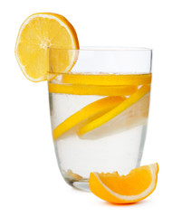 Glass of lemonade isolated on white background