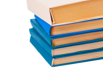 pile of books isolated on white background