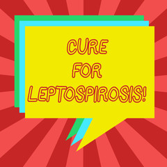 Conceptual hand writing showing Cure For Leptospirosis. Business photo showcasing Treating the contagious disease by taking antibiotics Stack of Speech Bubble Different Color Piled Text Balloon