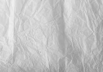 Sheet of White Thin Crumpled Craft Paper Background
