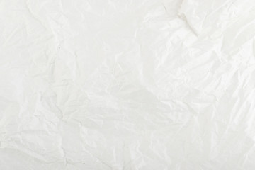Sheet of White Thin Crumpled Craft Paper Background