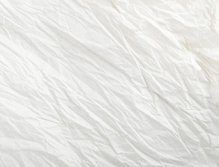 Sheet of White Thin Crumpled Craft Paper Background