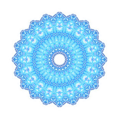 Blue abstract concentric shape on white background