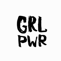 Girl power shirt quote lettering set