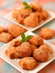 Almond cookies. Heart-shaped.