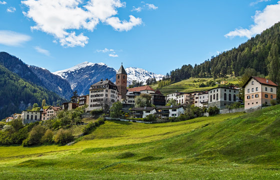 Ramosch Switzerland Mountains Landscape