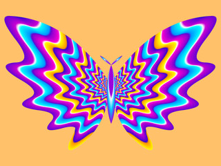 Colorful butterfly. Motion illusion. 