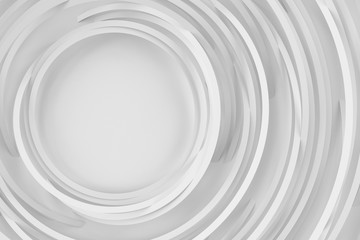 Abstract volume background with the image of a random rotating thin rings. 3D illustration