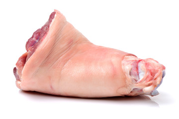 raw pork (leg) isolated on white background