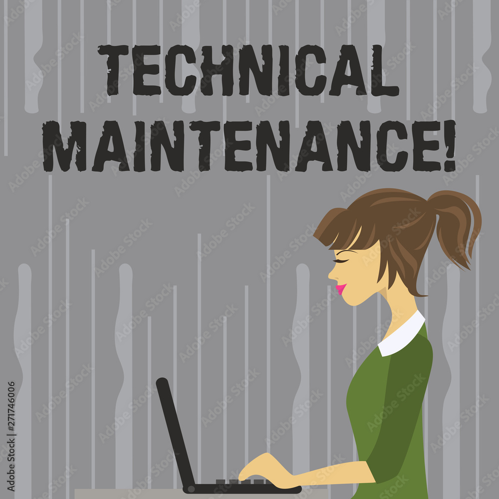 Poster handwriting text writing technical maintenance. conceptual photo functional checks or replacing of n