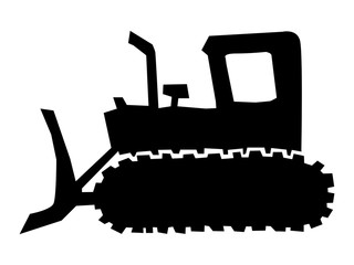 silhouette of bulldozer