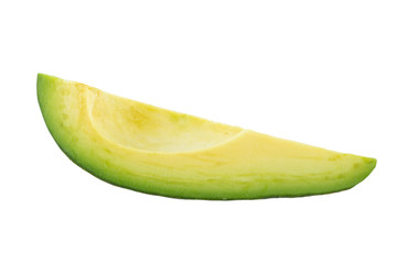 slice of avocado isolated on white background