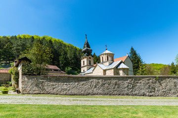 Loznica, Serbia - April 21, 2019: The Tronosa Monastery (serbian: Manastir Tronoša) is a Serbian...