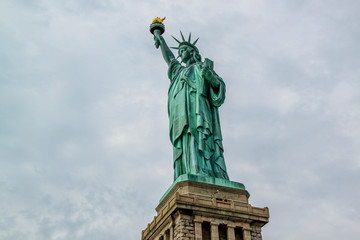 Fototapeta na wymiar Beautiful view isolated Statue of Liberty. Liberty Island in New York. Harbor in New York. 