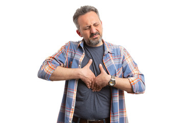 Man having gastric problems