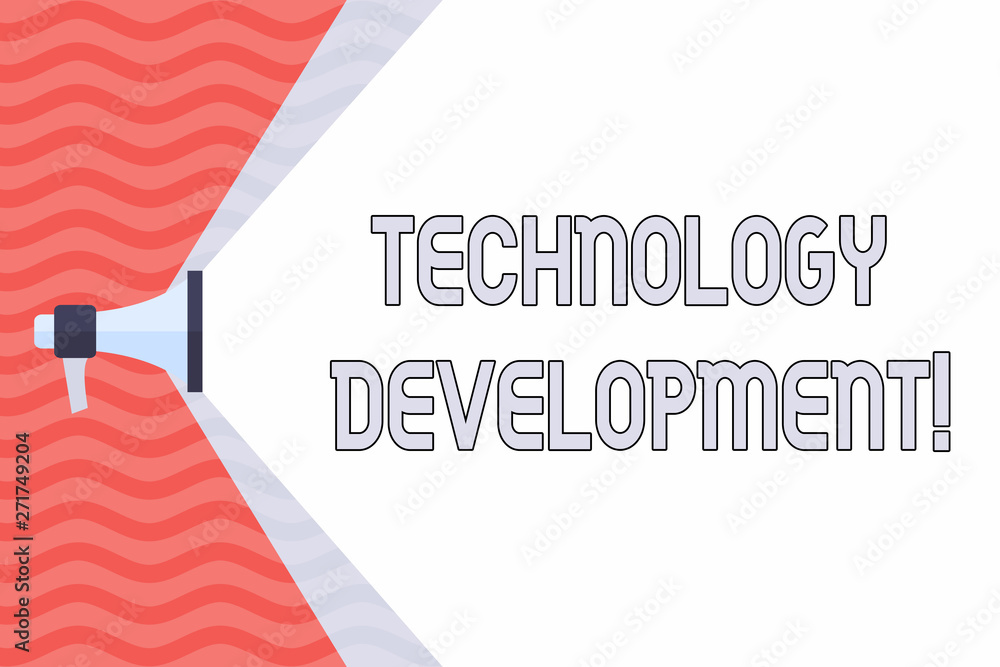 Poster handwriting text technology development. conceptual photo anything in regards to inventions or innov