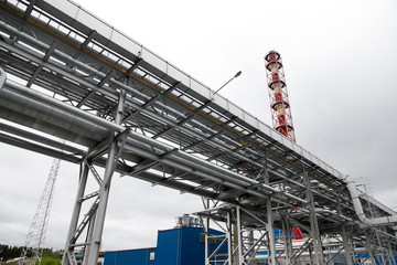 modern heat and power station pipes