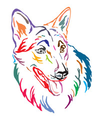 Colorful decorative portrait of Czechoslovakian Wolfdog vector illustration