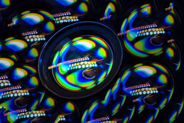 reflection of a diode tape in the objective lens