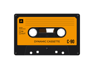 Vector old compact audio cassette