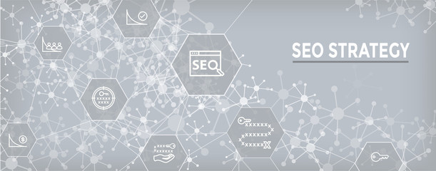SEO Strategy - Search engine optimization concept - keywords, etc