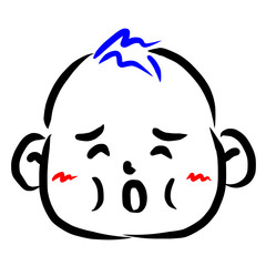 顔アイコン　赤ちゃん　筆　表情　かわいい