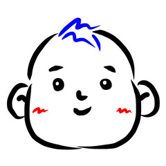 顔アイコン　赤ちゃん　筆　表情　かわいい