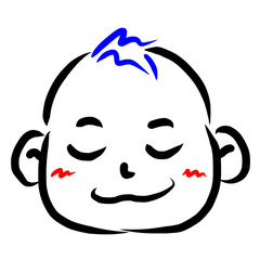 顔アイコン　赤ちゃん　筆　表情　かわいい