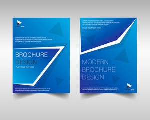 Brochure template layout design. Corporate business brochure template in blue.  Vector annual report cover template.