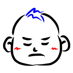 顔アイコン　赤ちゃん　筆　表情　かわいい