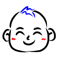 顔アイコン　赤ちゃん　筆　表情　かわいい