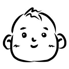 顔アイコン　赤ちゃん　筆　表情　かわいい